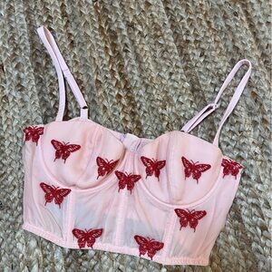Pink Butterfly Corset top